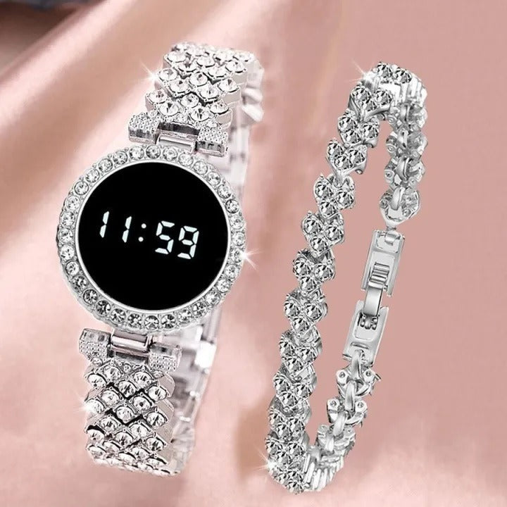 Diamond Wristwatch Women and chain