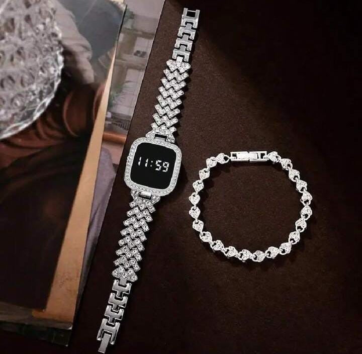 Diamond Wristwatch Women and chain