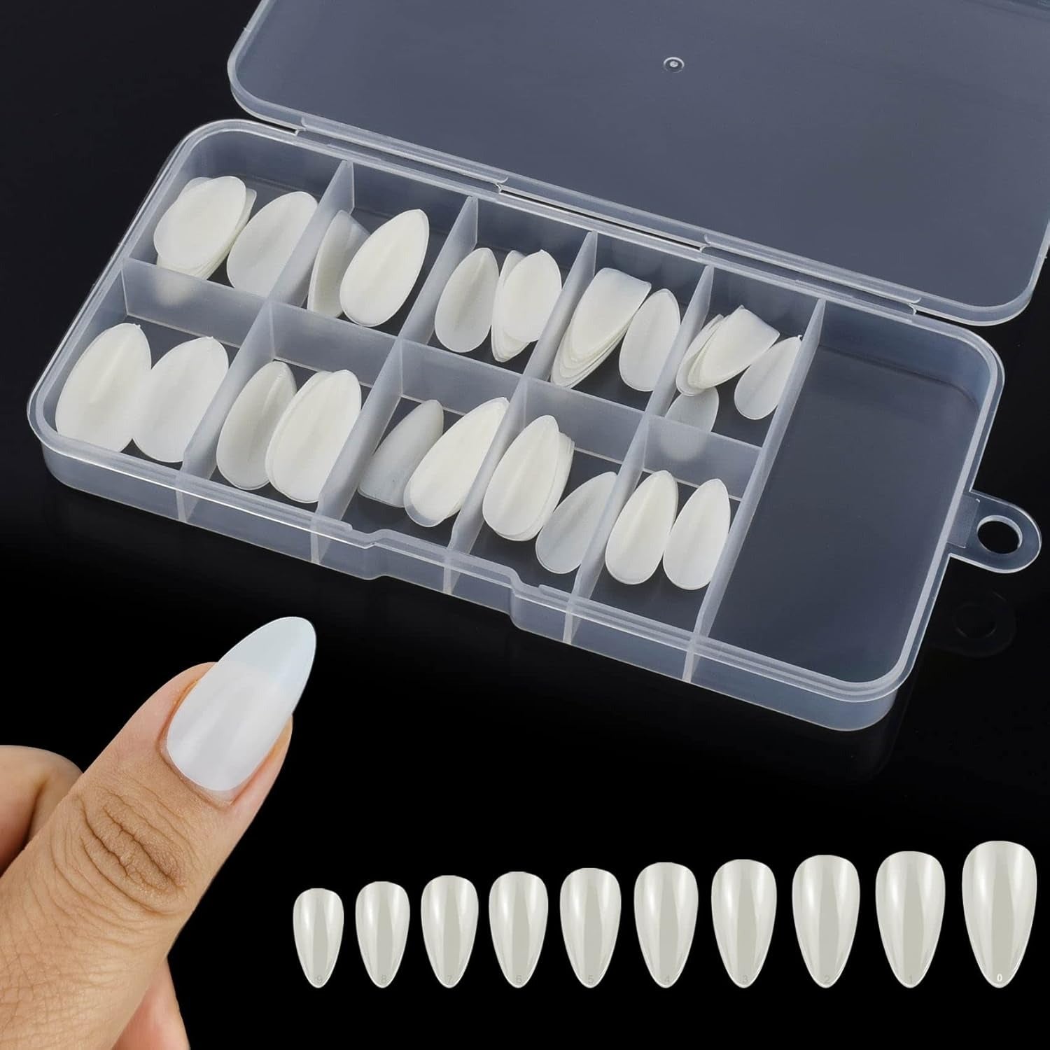 Acrylic Nails Transparent Almond Shape