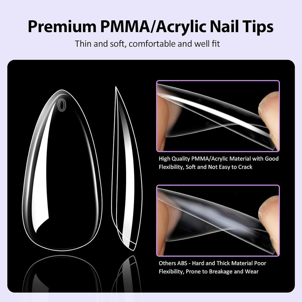Acrylic Nails Transparent Almond Shape