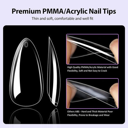 Acrylic Nails Transparent Almond Shape
